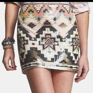 Express Sequin Tribal Express Sequin Tribal Mini Skirt